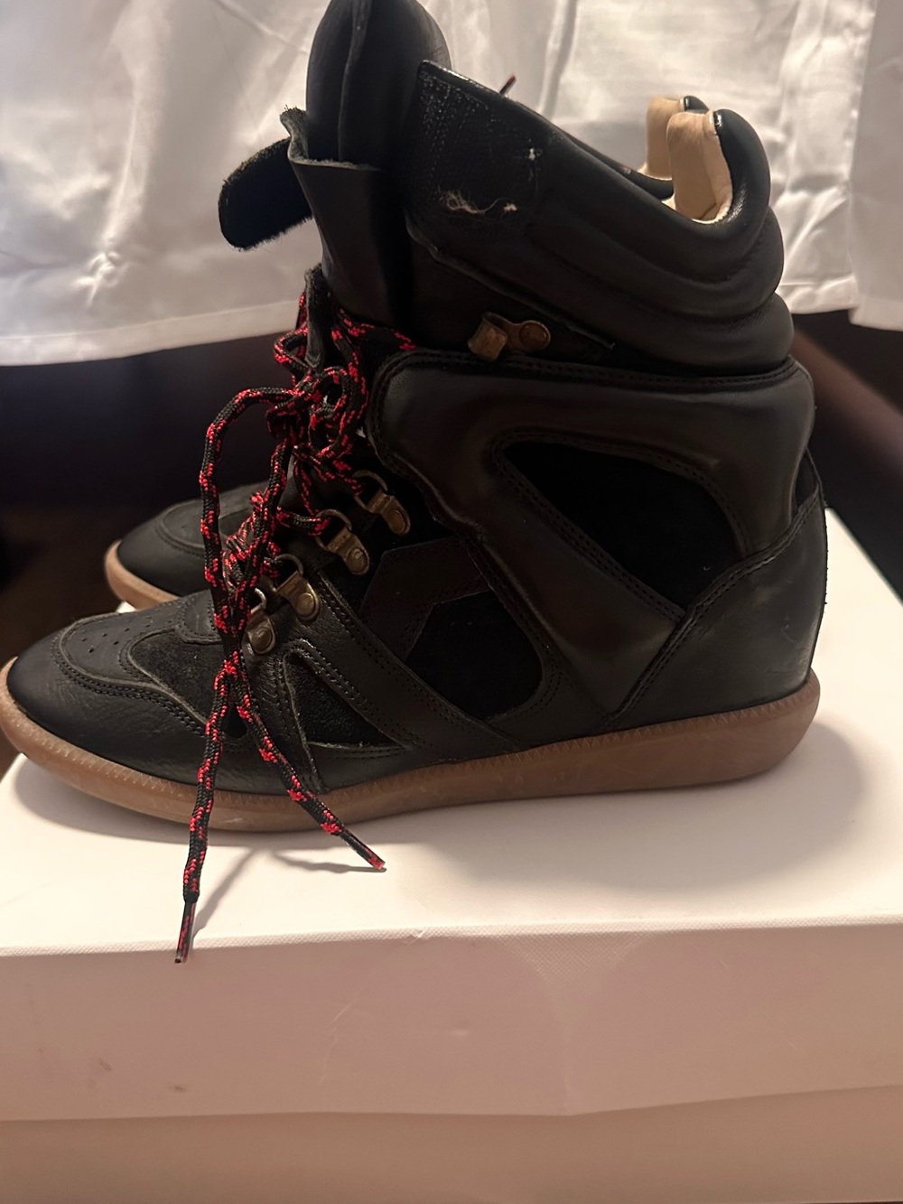 Isabel Marant Faded Black Tibetan High-Top Sneakers